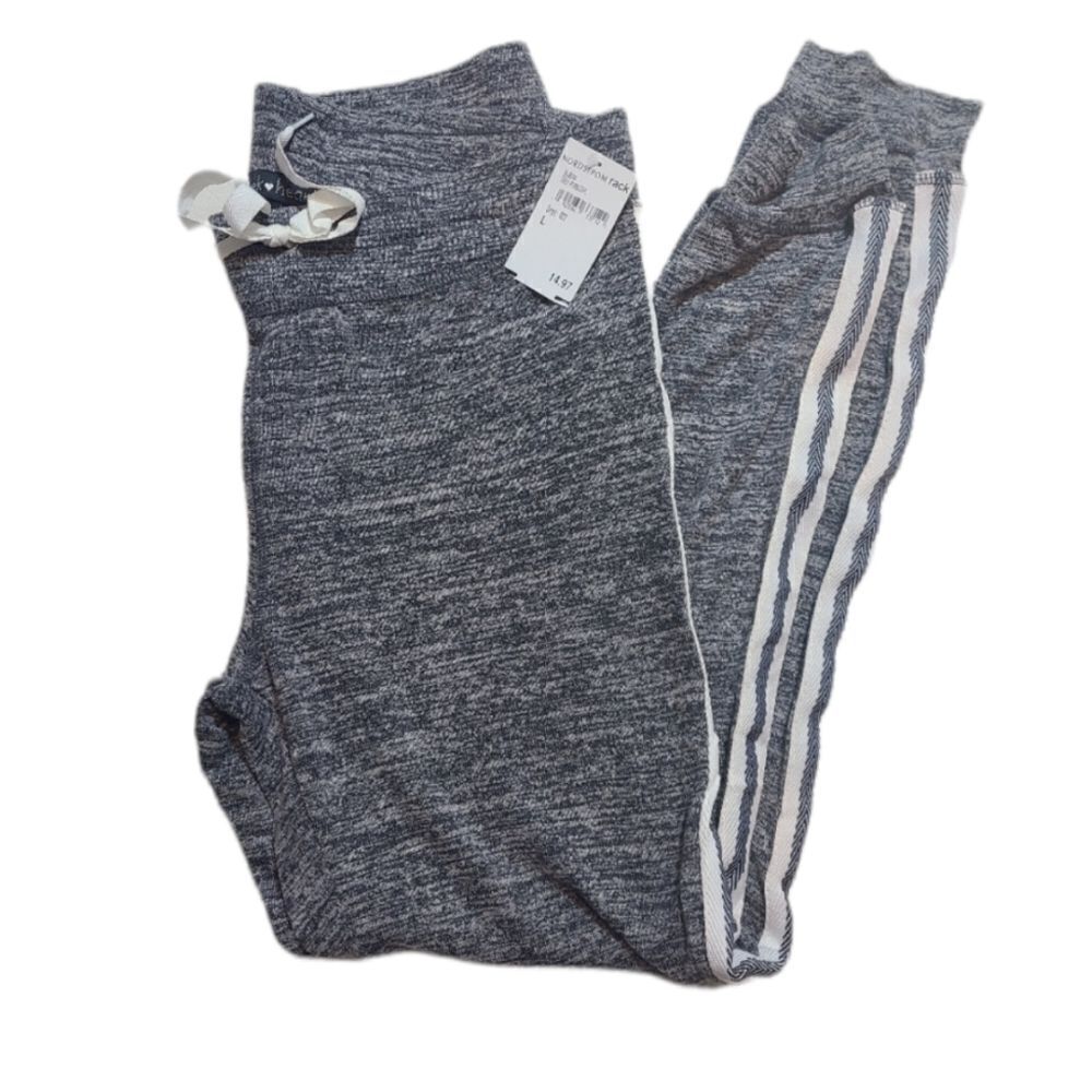Derek Heart Grey and White Striped Joggers